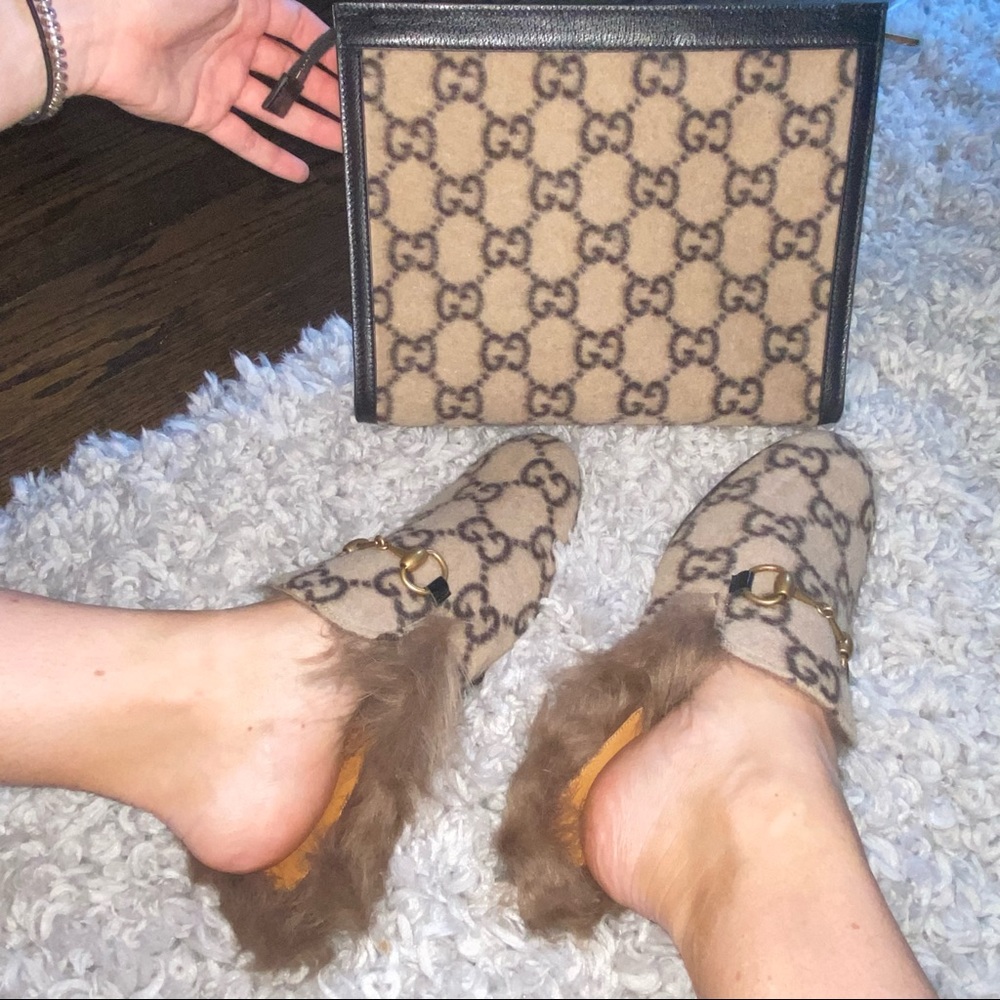 [BOTH ITEMS SOLD] Special listing for Gucci fur slides and matching bag